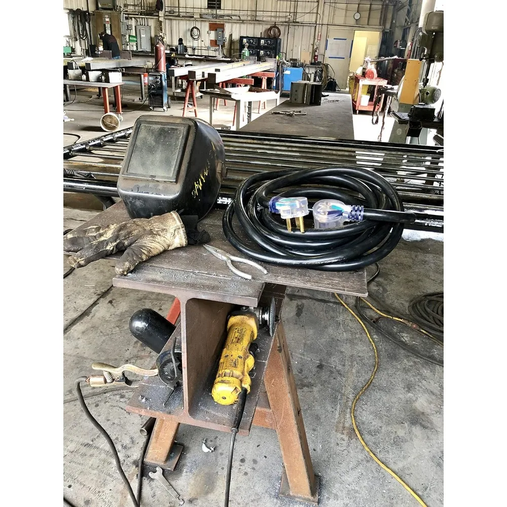 

80703 Heavy Duty 40 Foot 8 AWG/3C 6-50 Nema R Plug Lighted Welding Cord with ETL Approved