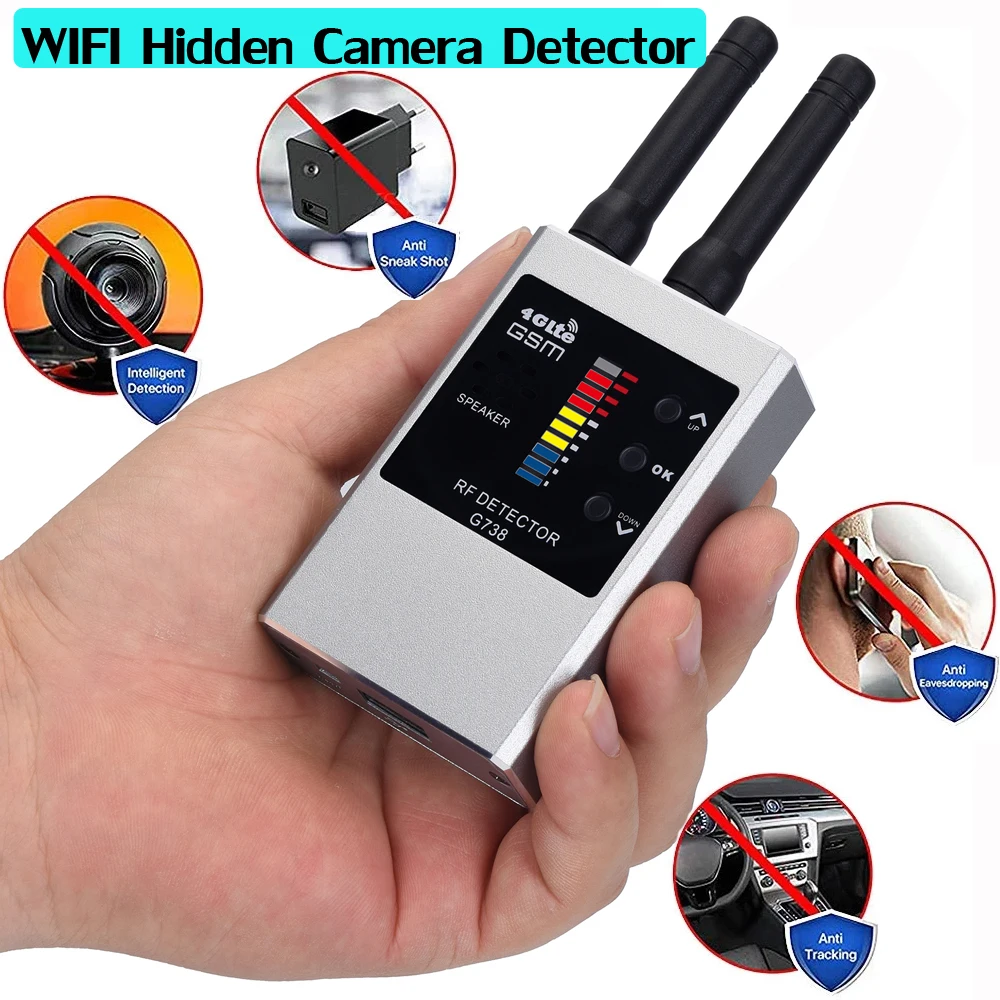 security protection Camera Detector GPS Tracker GSM Bug Wifi Signal Finder Mobile Phones Bathrooms Camera Spy Gadgets Detection