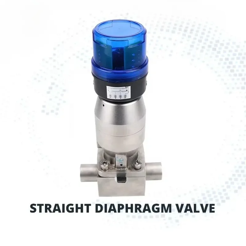 Biological Pharmaceutical Hygienic Food Grade Sanitary Stainless Steel Ss316L Membrane Pneumatic Straight Diaphragm Valve