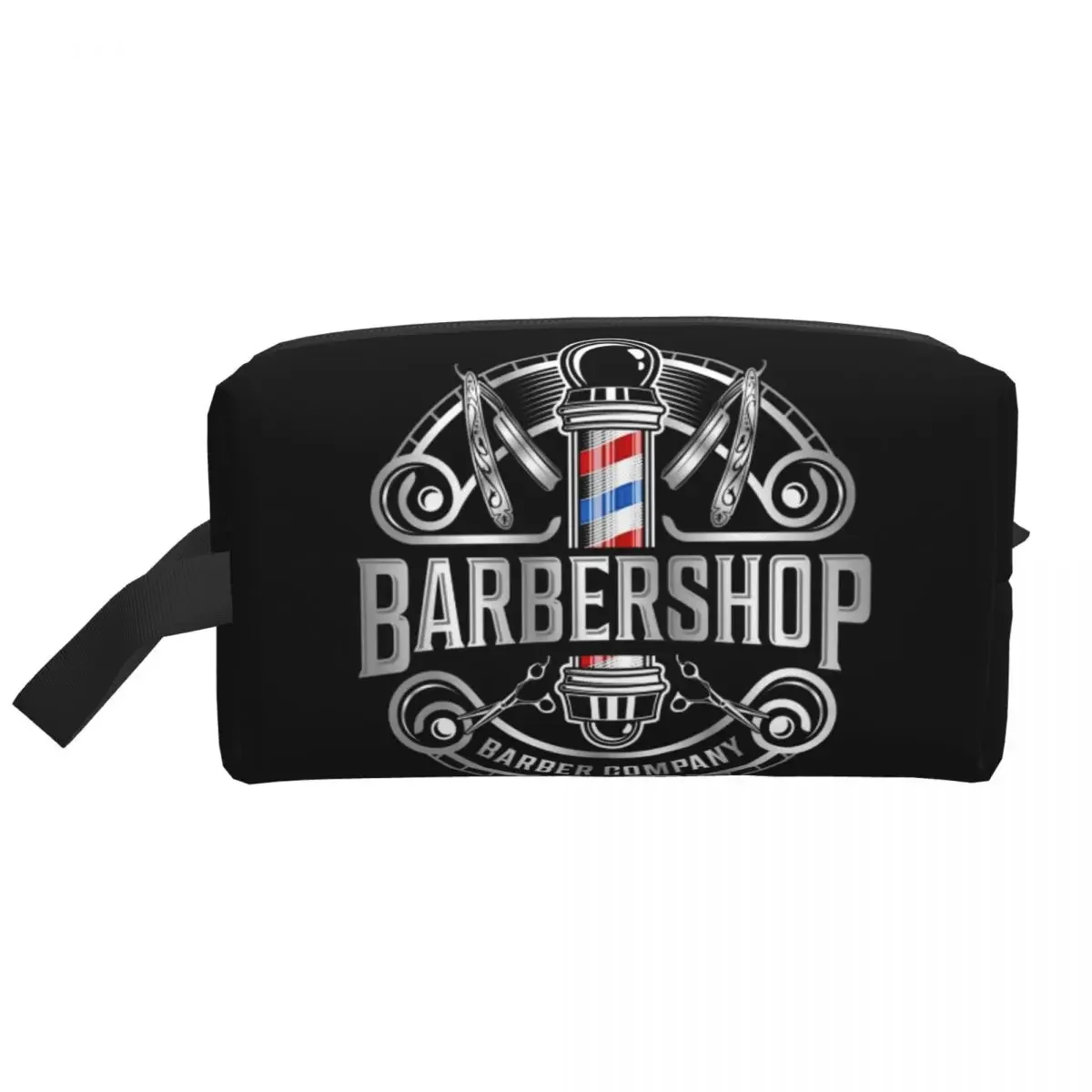 Barber Shop Sign Toiletry Bag Barbershop Hairdresser Hairstylist Cosmetic Makeup Organizer Ladies Beauty Storage Dopp Kit Case