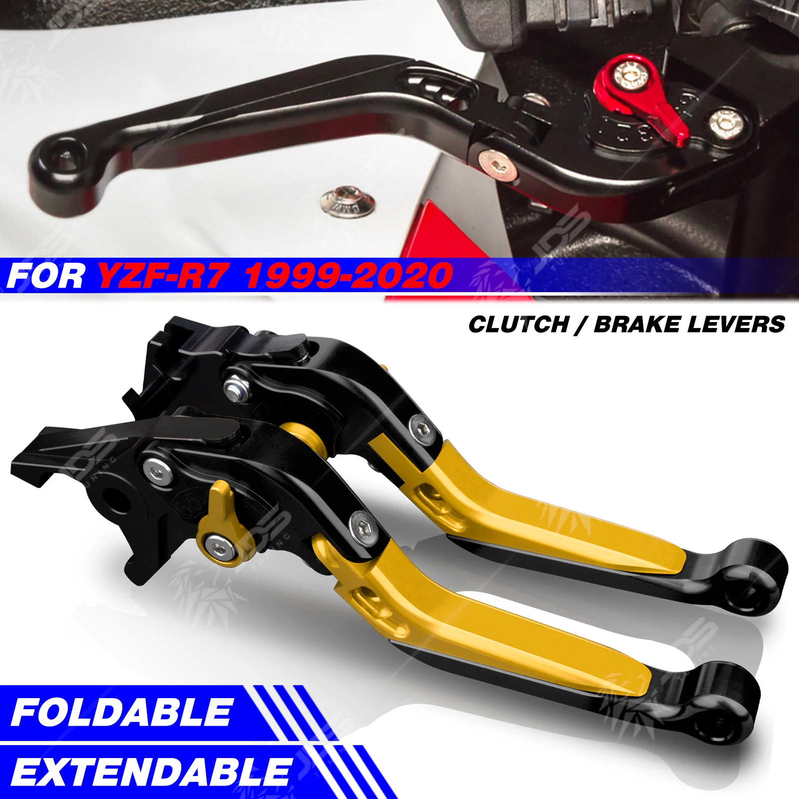 

JDSTUNING For Yamaha YZF-R7/YZFR7 1999-2020 Clutch Lever Brake Lever Set Foldable Adjustable Handle Levers Accessories Parts