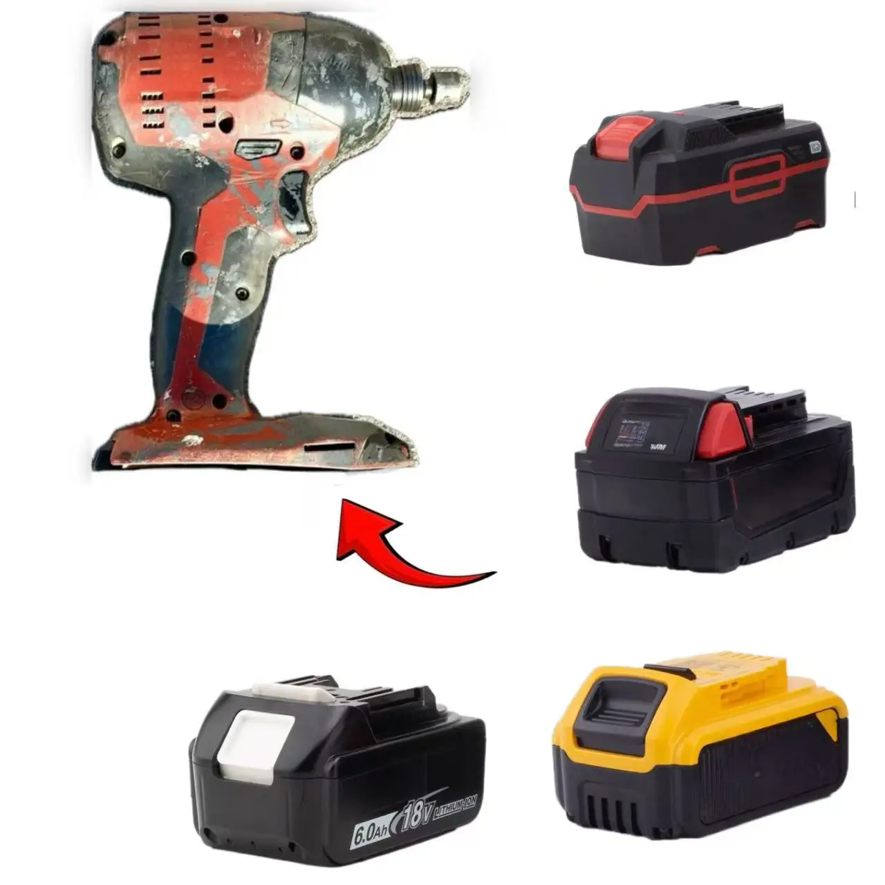 

Адаптер для аккумуляторов Dewalt / Makita / Parkside / Milwaukee / Worx 18/20В для инструментов HILTI 22В CPC ﻿ Только адаптер)