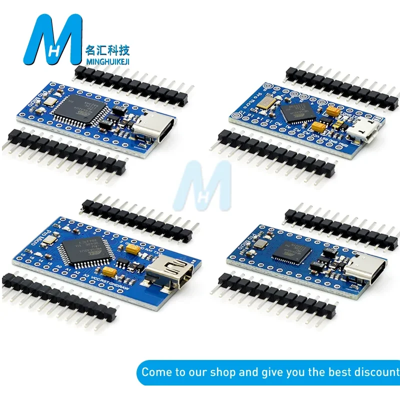 NEW Pro Micro ATmega32U4 5V 16MHz Replace ATmega328 For Arduino Pro Mini With 2 Row Pin Header For Leonardo Mini Usb Interface