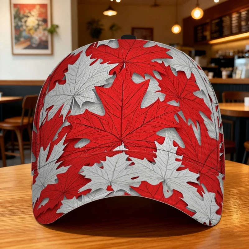 Classic Baseball Cap Featuring a Canada Day Maple Leaves Design a Duckbill Hat That Is Easy to Adjust Perfect for Everyday Use