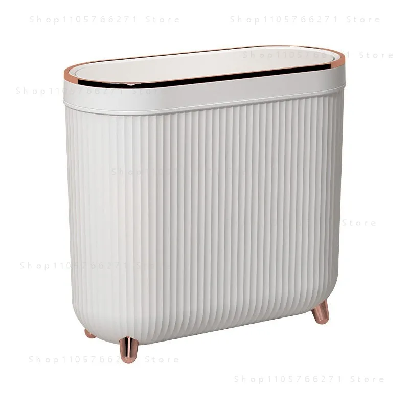 12L Luxury Press Trash Can With Foot For Bathroom For Kitchen Garbage Toilet Waterproof Gold Trash Can With Lids Rose Gold