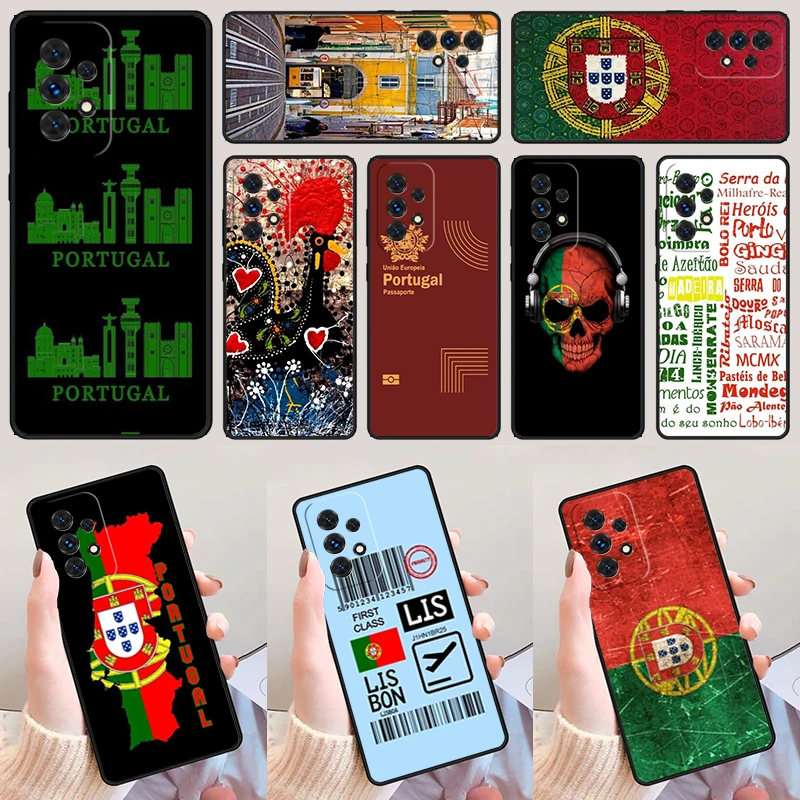 Portugal Passport Flag For Samsung Galaxy A52 A72 A73 A20e A21S A50 A70 A11 A12 A42 A31 A40 A51 A71 A32 A80 A91 Phone Case Cover