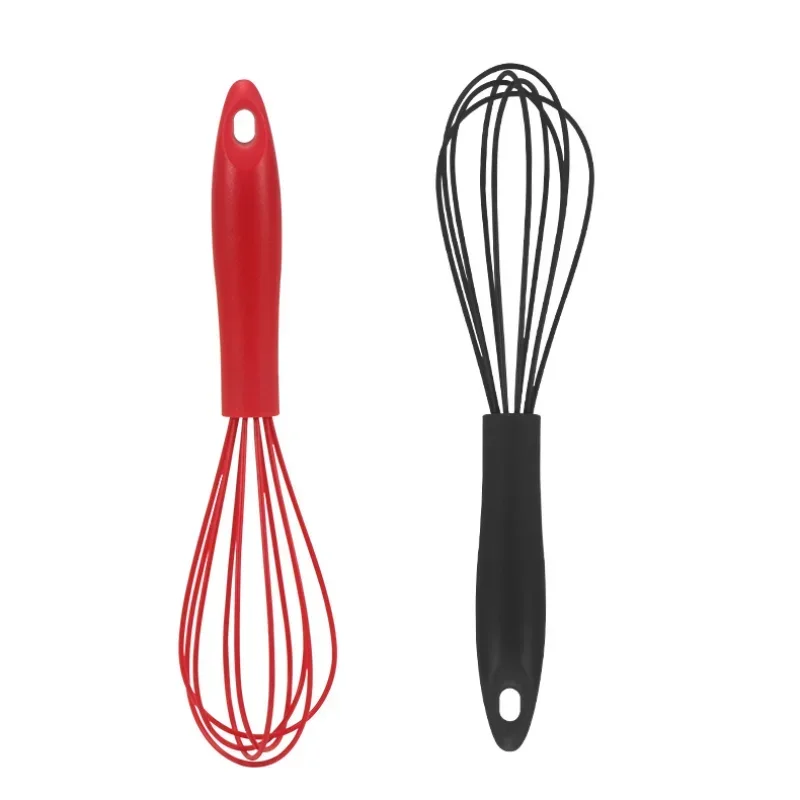 2pcs/set Multifunctional Rotating Manual Whisk Mixer Mini Plastic Kitchen Whisk Baking Tool Silicone Whisk