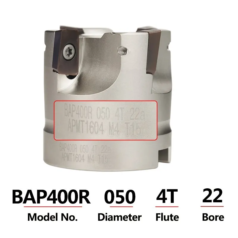 Milling Cutter Plate Set BAP400 Carbide Insert Face End Mill Cutter With Inserts Screw 4-6 Flute Precision Milling Plate