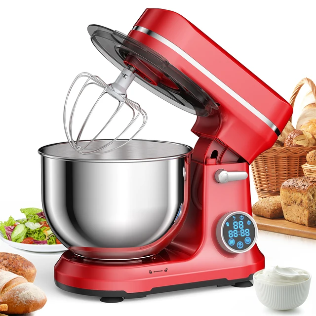 BioloMix Kitchen Food Stand Mixer, 1200W 11-Speeds DC Motor, Digital OLED Screen, Electric Food Mixer with Dough Hook, Whisk 2 BioloMix Kitchen Food Stand Mixer, 1200W 11-Speeds DC Motor, Digital OLED Screen, Electric Food Mixer with Dough Hook, Whisk 2