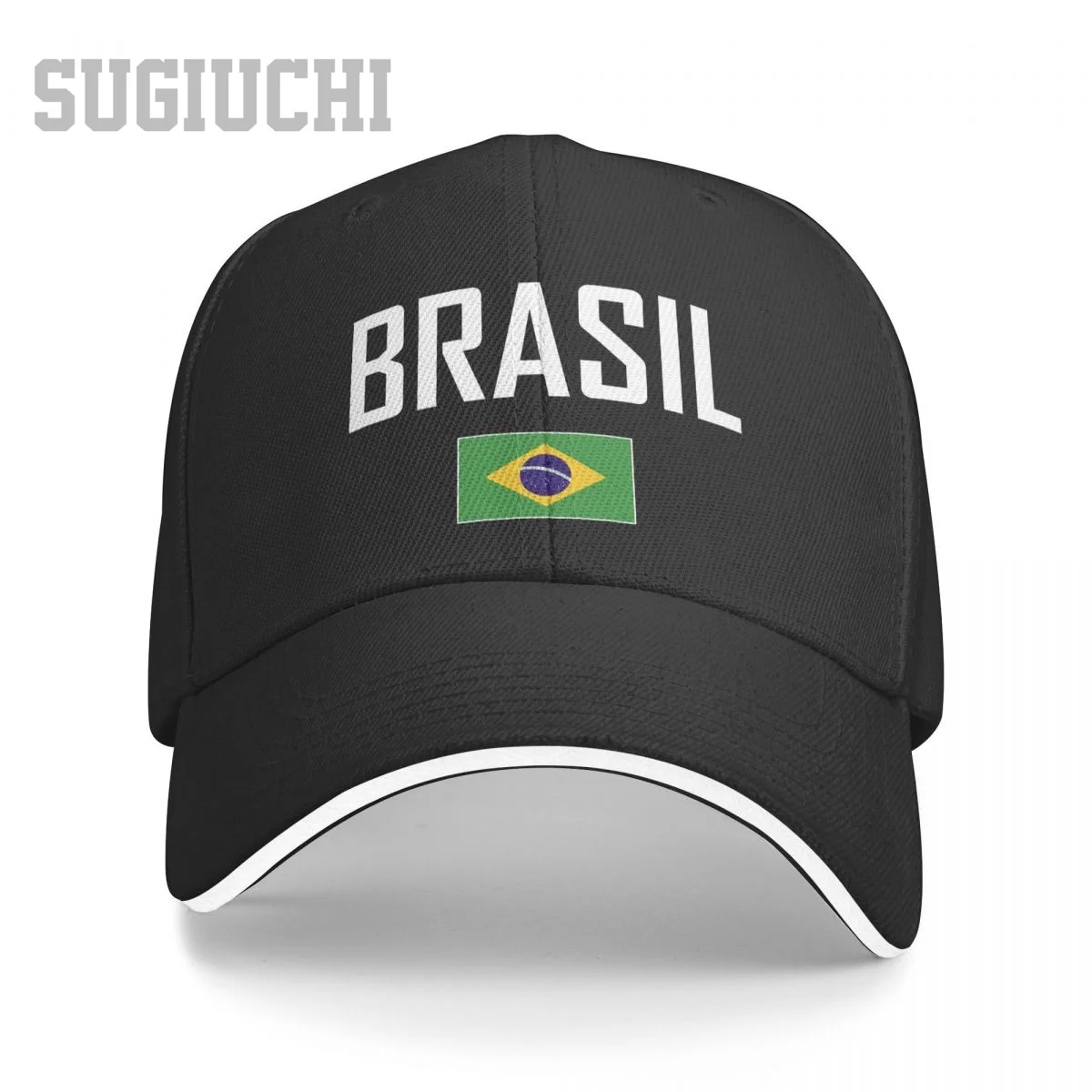 Unisex Sandwich BRAZIL BRASIL Flag And Font Baseball Cap Men Women Hip Hop Caps Snapback Golf Hat Fishing