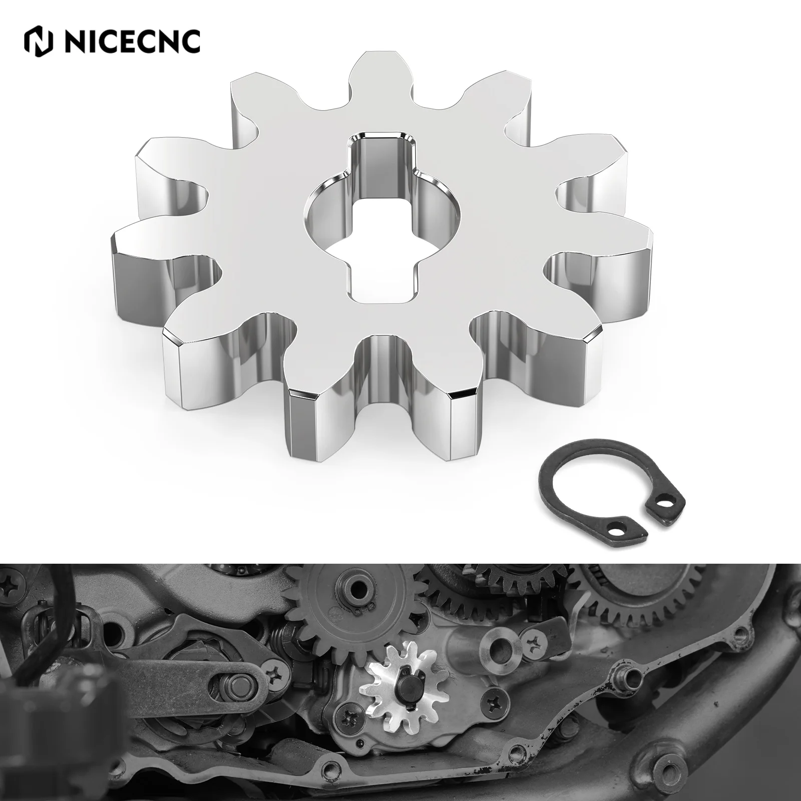

NICECNC For 2024 Suzuki DR-Z400 Motorcycle Engine Oil Pump 11 Teeth Gear Kit DR-Z400E DR-Z400S DRZ400SM DR-Z400 E S SM 2000-2024