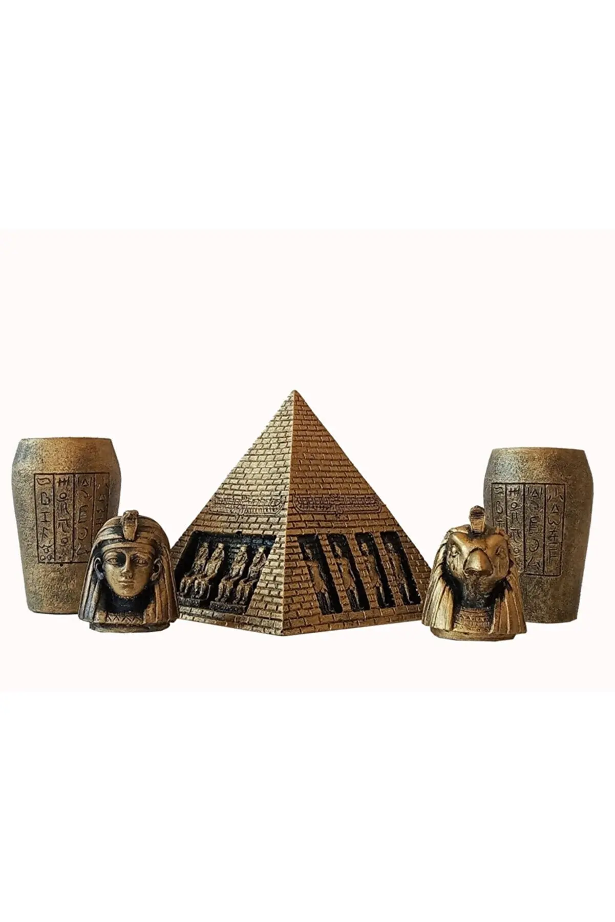 

Horus Pharaoh and Pyramid Trinket Set Statue Large Size Home Decoration Egyptian Statue