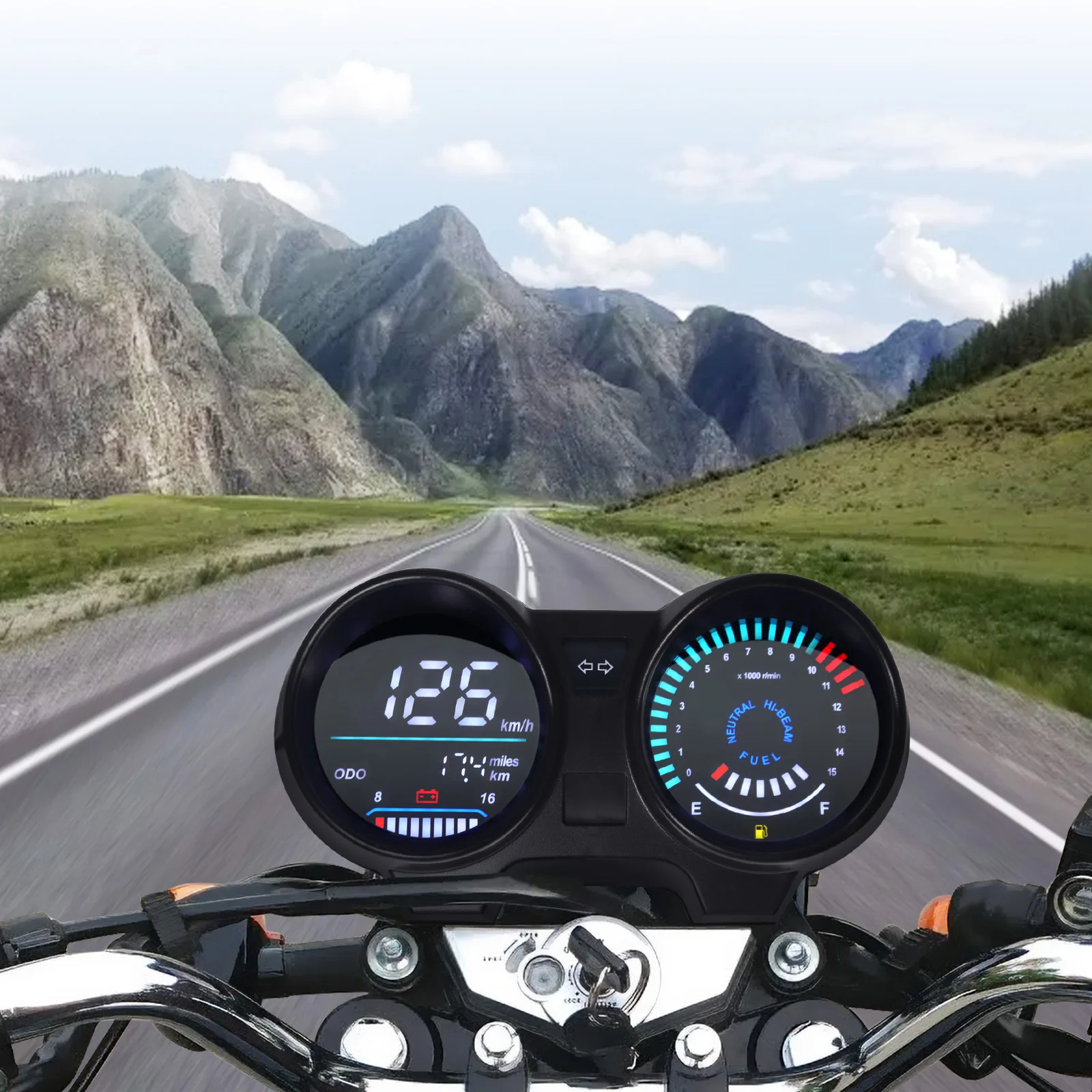 オートバイ用ledデジタルダッシュボードスピードメーターcg125rpmタイヤダッシュボードtiタン150ホンダcg150fan150用デジタルパネル