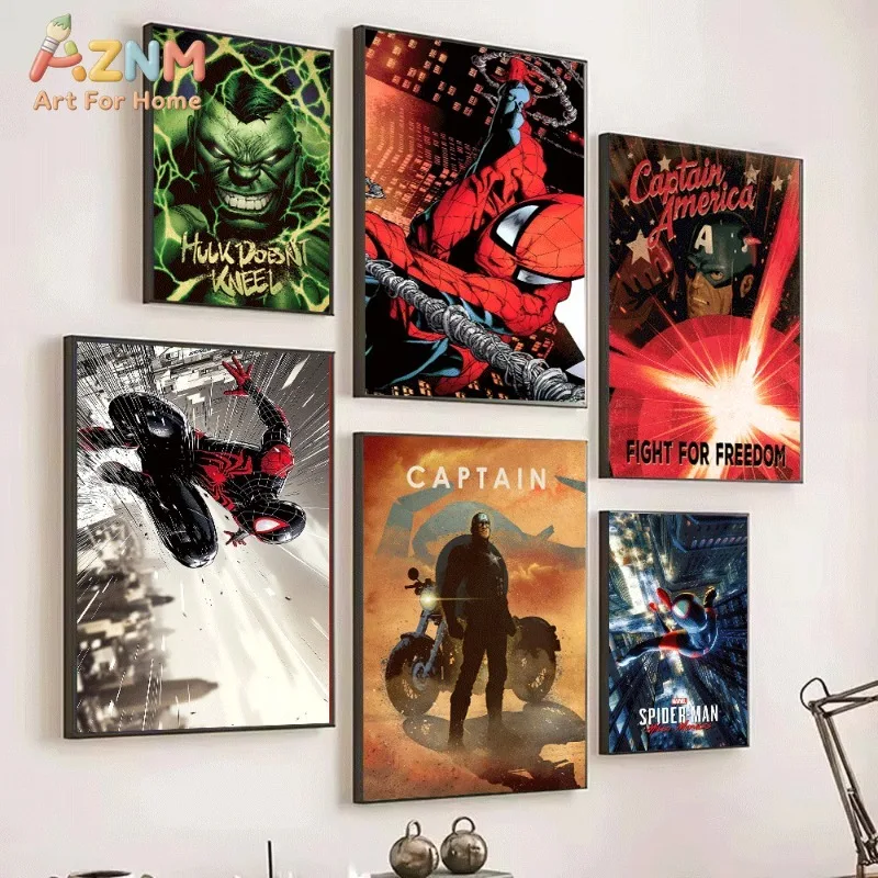 Hulk Doesnt Kneel Green Lightning Comic Canvas Wall Art Unframed Poster Print for Boys Bedroom Game Room Home Decor Gift