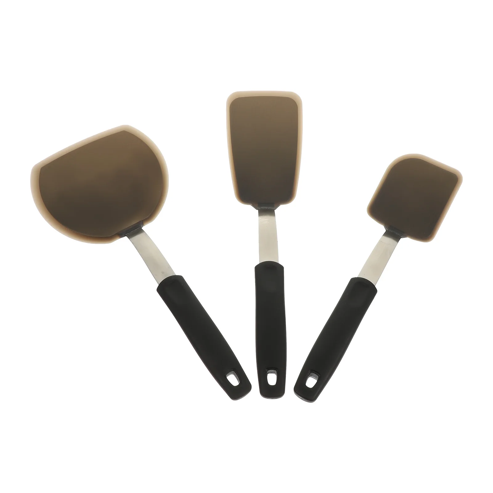 

3Pcs Heat Resistant Silicone Wok Spatulas Non Stick Cooking Shovels Kitchen Tool Ergonomic Handle Frying Steak