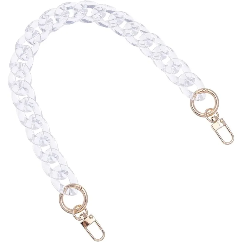 16.5 Inch Clear Resin Purse Strap Bag Chain Purse Chain Strap Transparent Purse Strap Extender Decorative Bag Handle