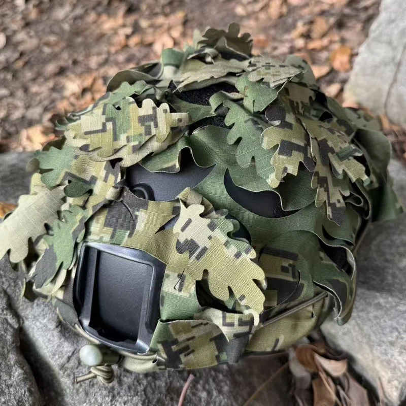 Funda para casco rápido US4CES camuflaje marino mexicano gorra cortada con láser 3D DNC M81 WL SS LETO camuflaje personalizado