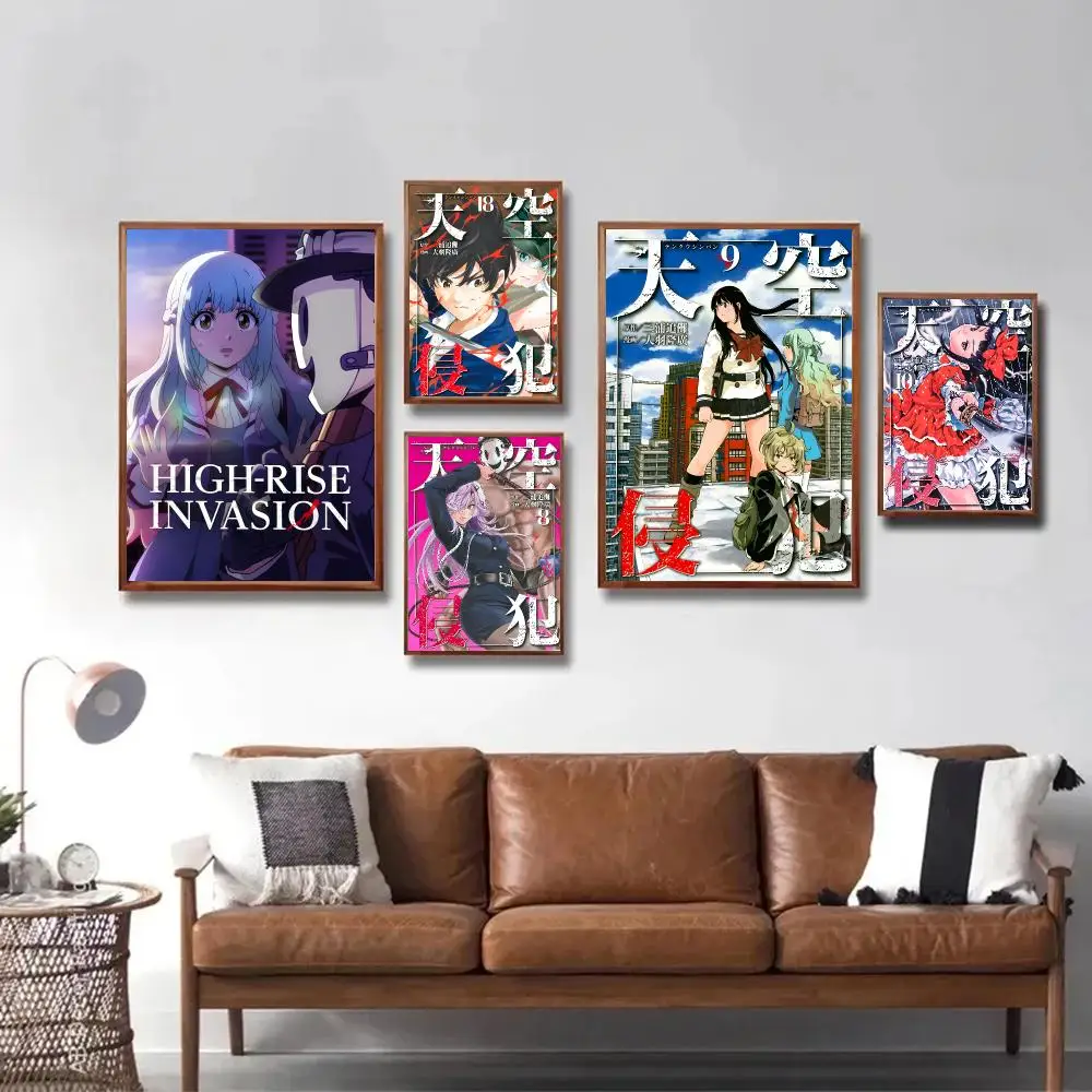 High-Rise Invasion Poster Versatile HD Waterproof Wall Art Self-Adhesive Decor For For Home Living Room Hallway Decor Ideal Gift