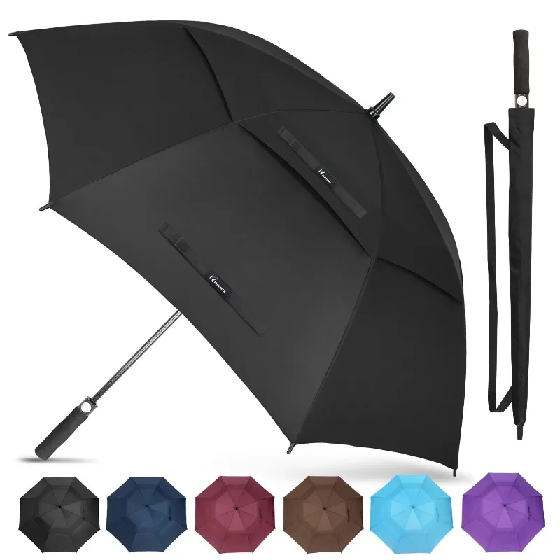 

Golf Umbrella Extra Large Oversize Double Canopy Vented Windproof Waterproof Umbrella 62 Inch Automatic Open Golf Umbrella