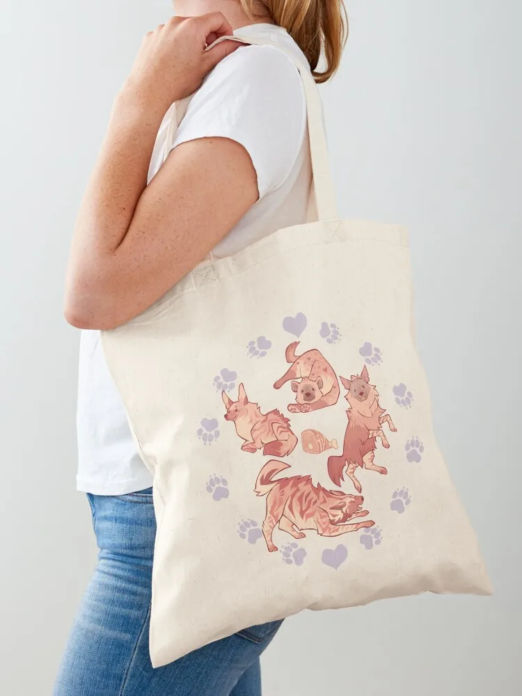 

Hyenas in lavender Tote Bag bag luxury women handbag Women bags Handbags