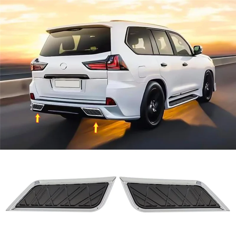 

For Lexus LX570 2016- 2022 Rear Bumper Decorative Cover Car Exhaust Exterior Styling Modification Accessory Parts
