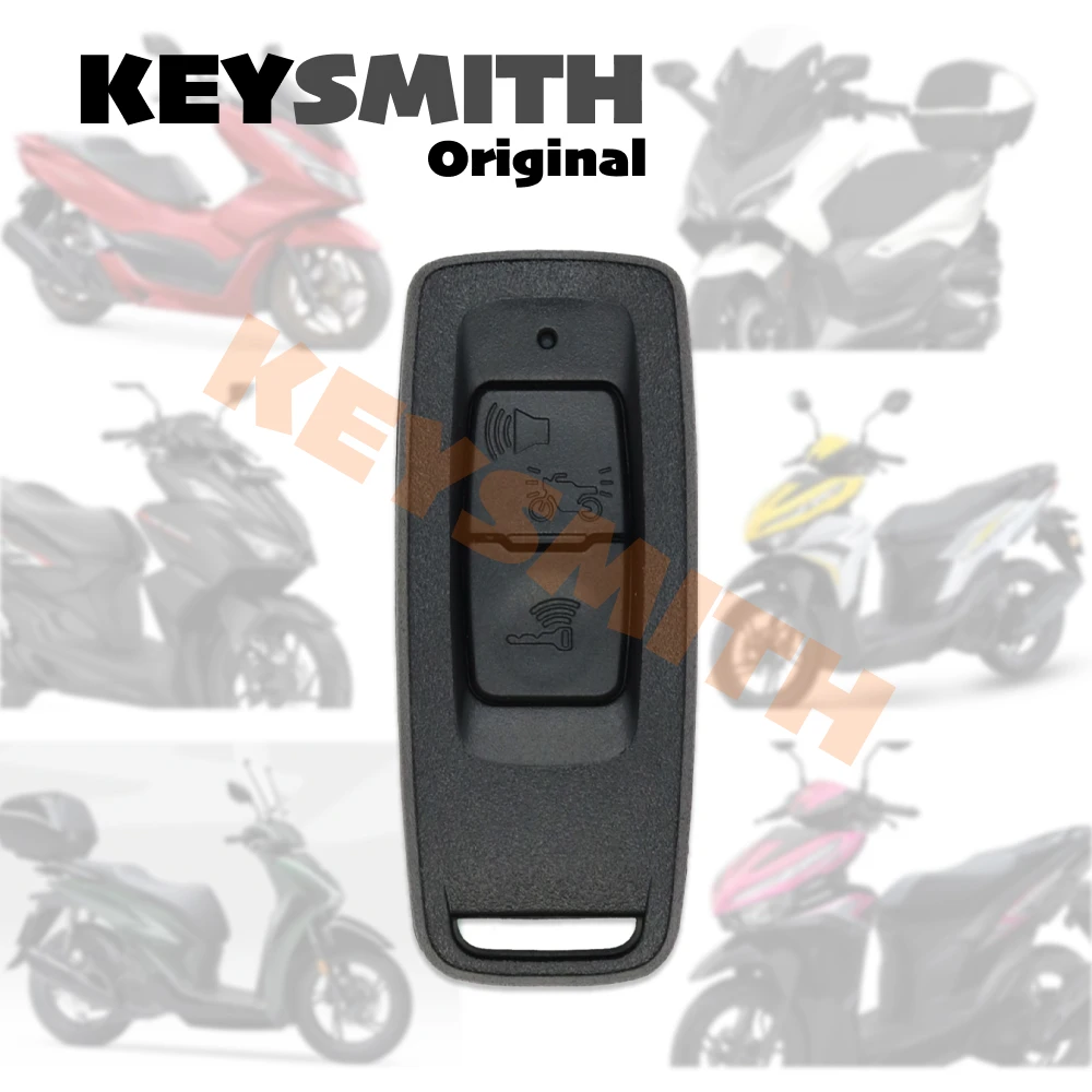 KEYSMITH 2 Button Motorcycle Smart Key For Honda PCX160 2022 Complete 433.92MHz Remote Key Fob ID47 Chip K1Z Black Button