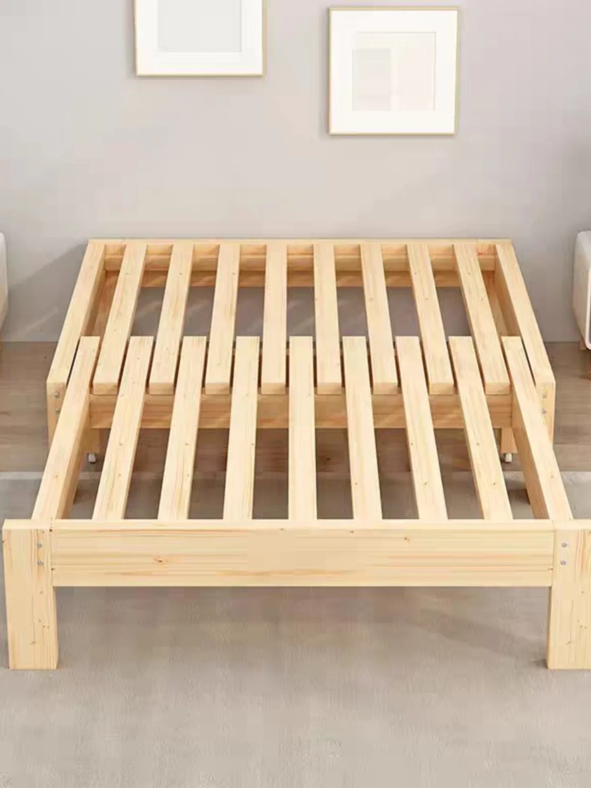 Pure solid wood folding sofa bed multifunctional push-pull broaching bed simple children; bed living room dual-purpose