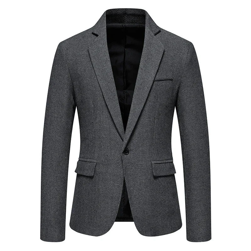 

High Quality Blazer Men's British Style Elegant Fashion Advanced Simple Business Casual Job Interview Gentleman Slim Fit Blazer