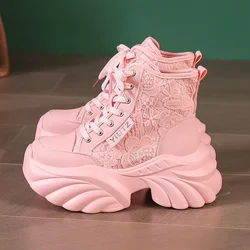 Autumn Women's Sneakers New Breathable High Platform Shoes Woman Ladies Vulcanize Casual Chunky Sneakers Zapatillas Mujer 8.5CM