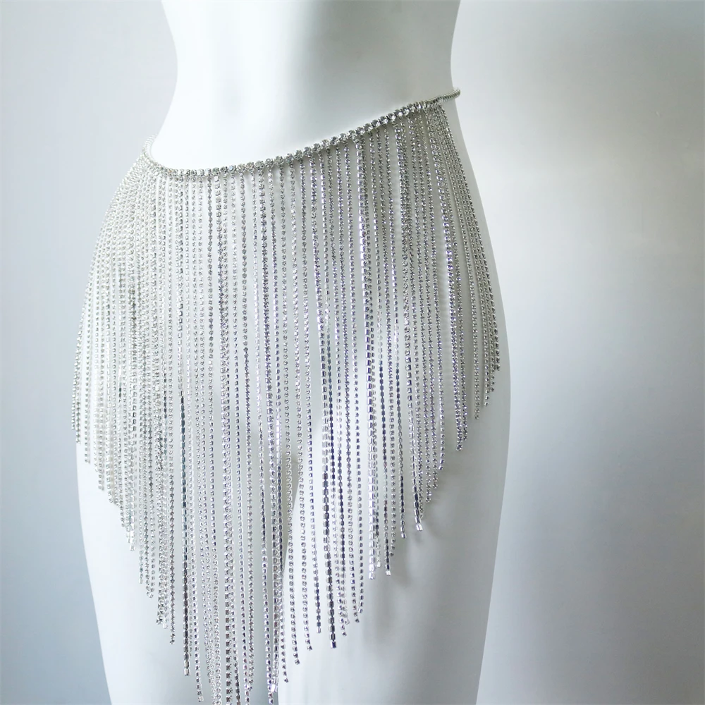 Atmosphere Shiny Multi layer Long tassel Body Chain Women\'s Ball Party Dance Skirt Body Chain Wearing Accessories