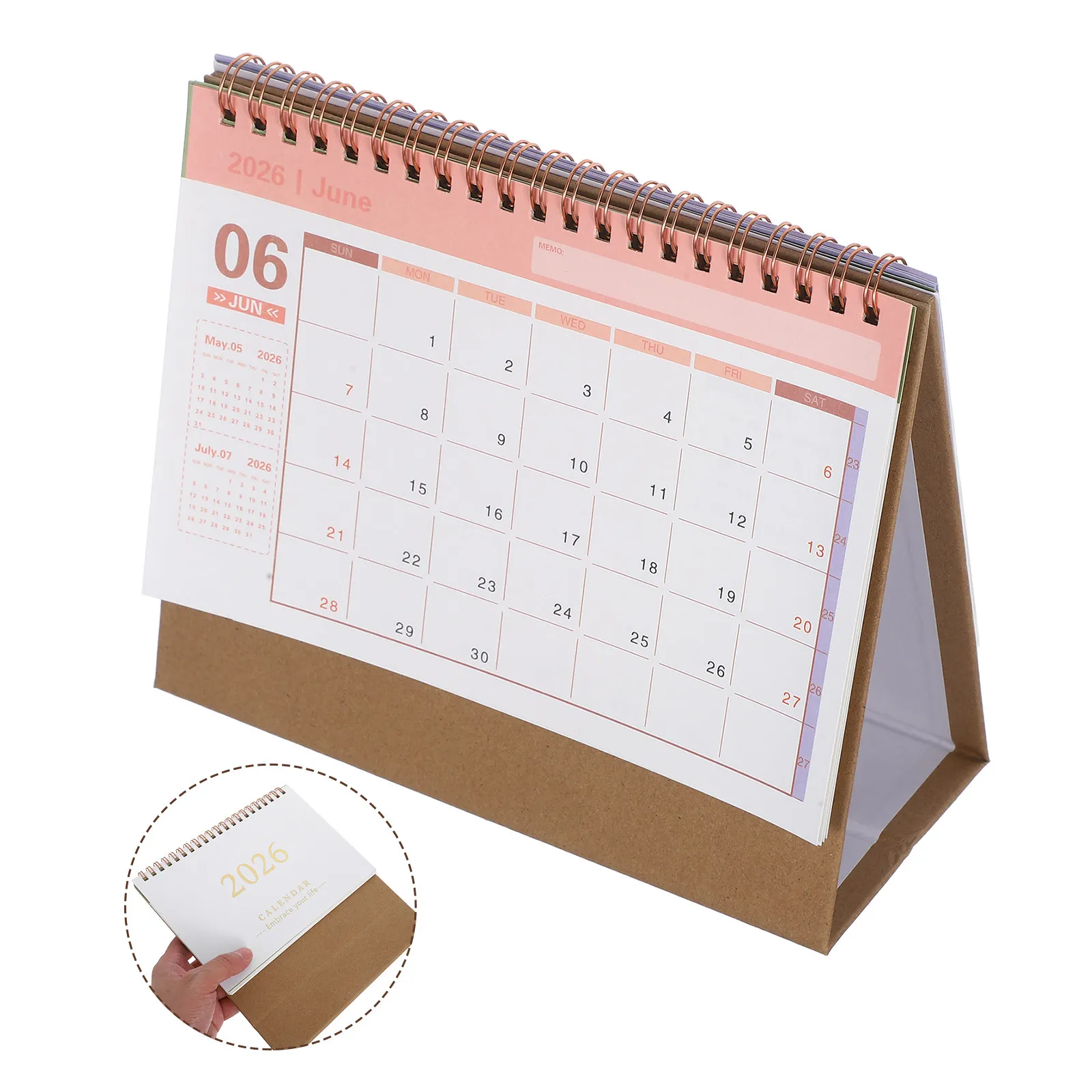 

Small Desk Calendar 2026 Mini Standing Flip Table Planner for Home Office School Desktop Monthly Yearly Organizer