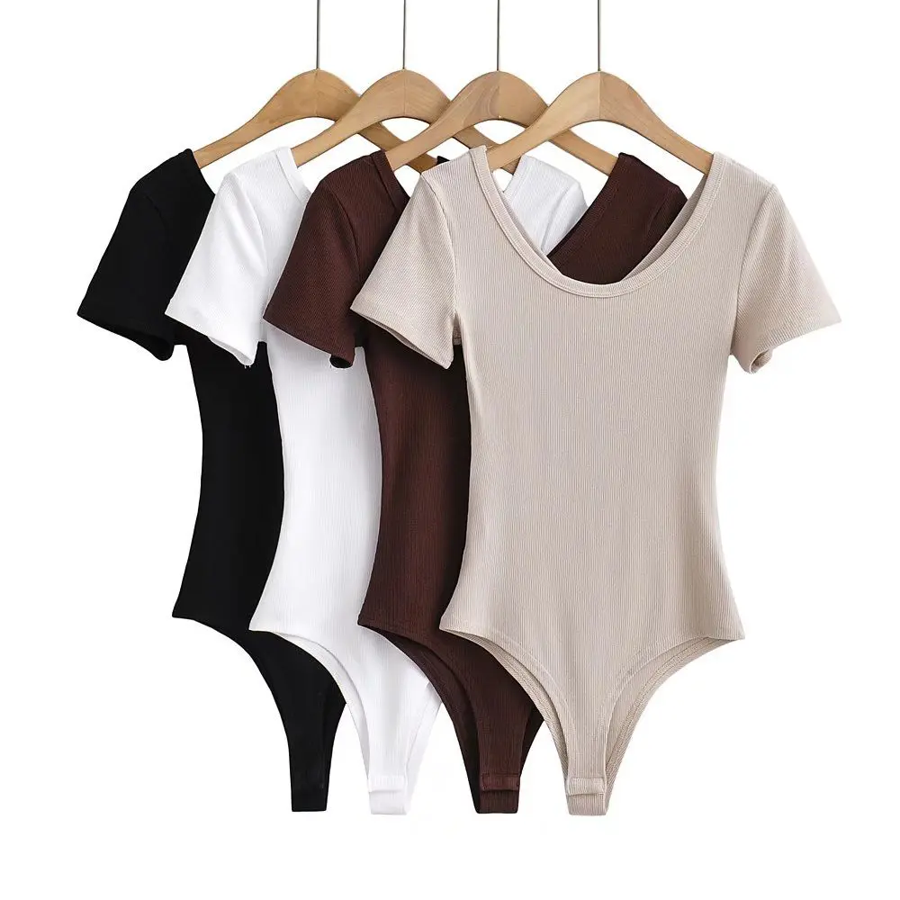 

Square Neck Short Sleeve Shapewear Solid Color Design Simplicity Sexy Fashion Versatile High Waisted Women One Piece Shapewear