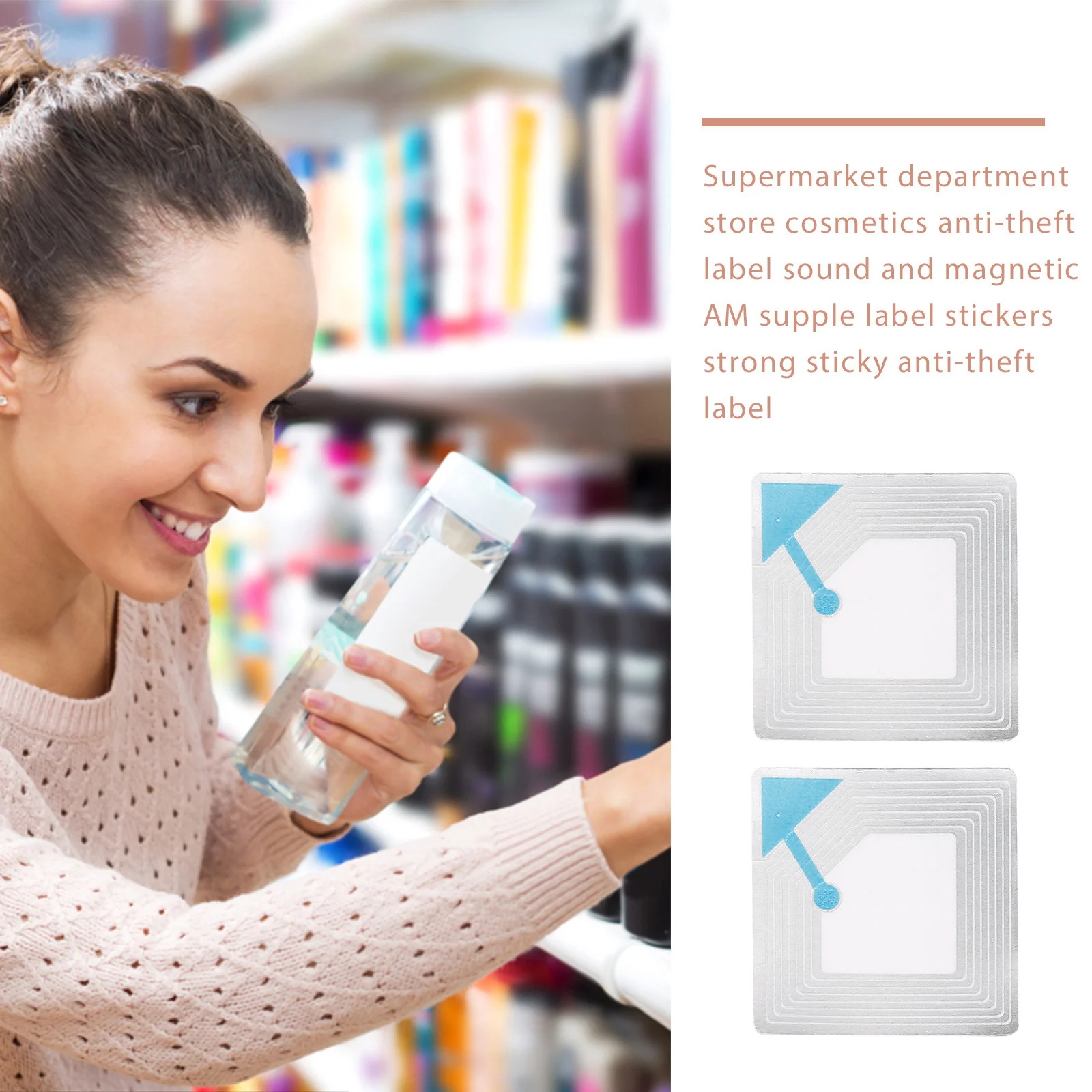 

100Pcs Flexible Frequency -Theft Square Labels for Goods High-Quality Supermarket Tags Goods Square Labels