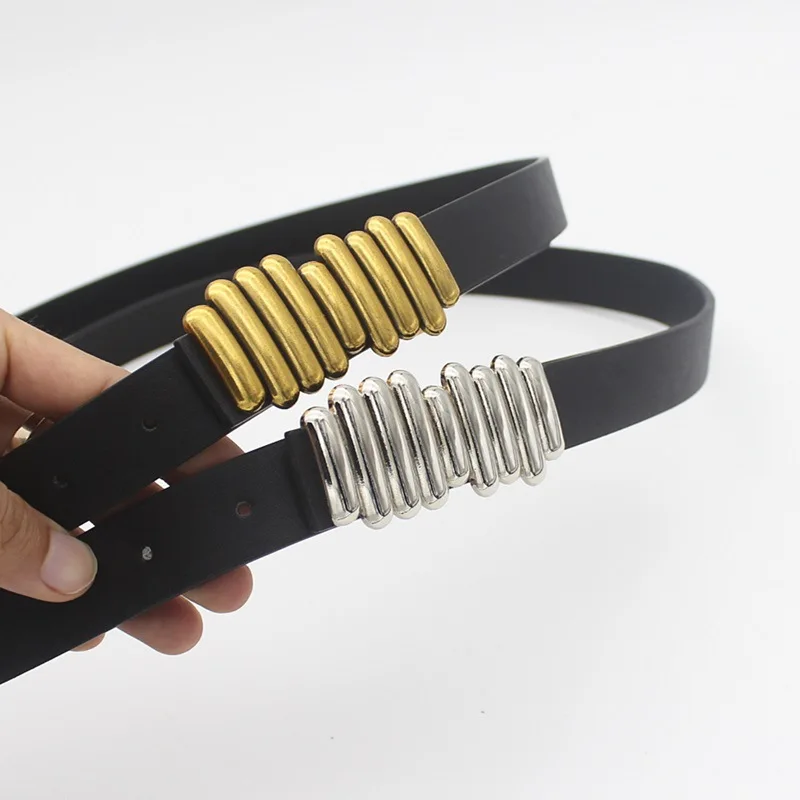 حزام نسائي عصري - لهجة سبائك ذهبية عتيقة، حزام خصر قابل للتعديل لملابس غير رسمية ومكتبية، مثالي للسراويل وفساتين ماكسي #4