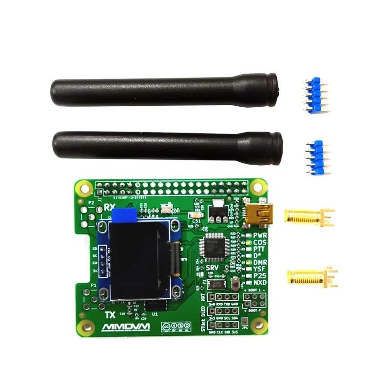 To V1.3 MMDVM_HS_Dual_Hat MMDVM Duplex RX TX UHF VHF Hotspot OLED Board Kit P25 DMR YSF For Raspberry pi