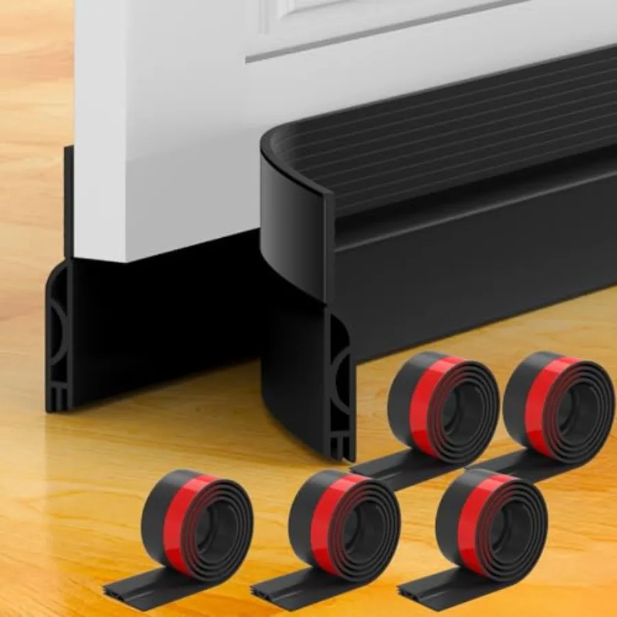 

5Pack Door Draft Stopper, Door Sweep for Bottom of Exterior and Interior Doors Weather Stripping Door Seal Gap Filler Bottom No
