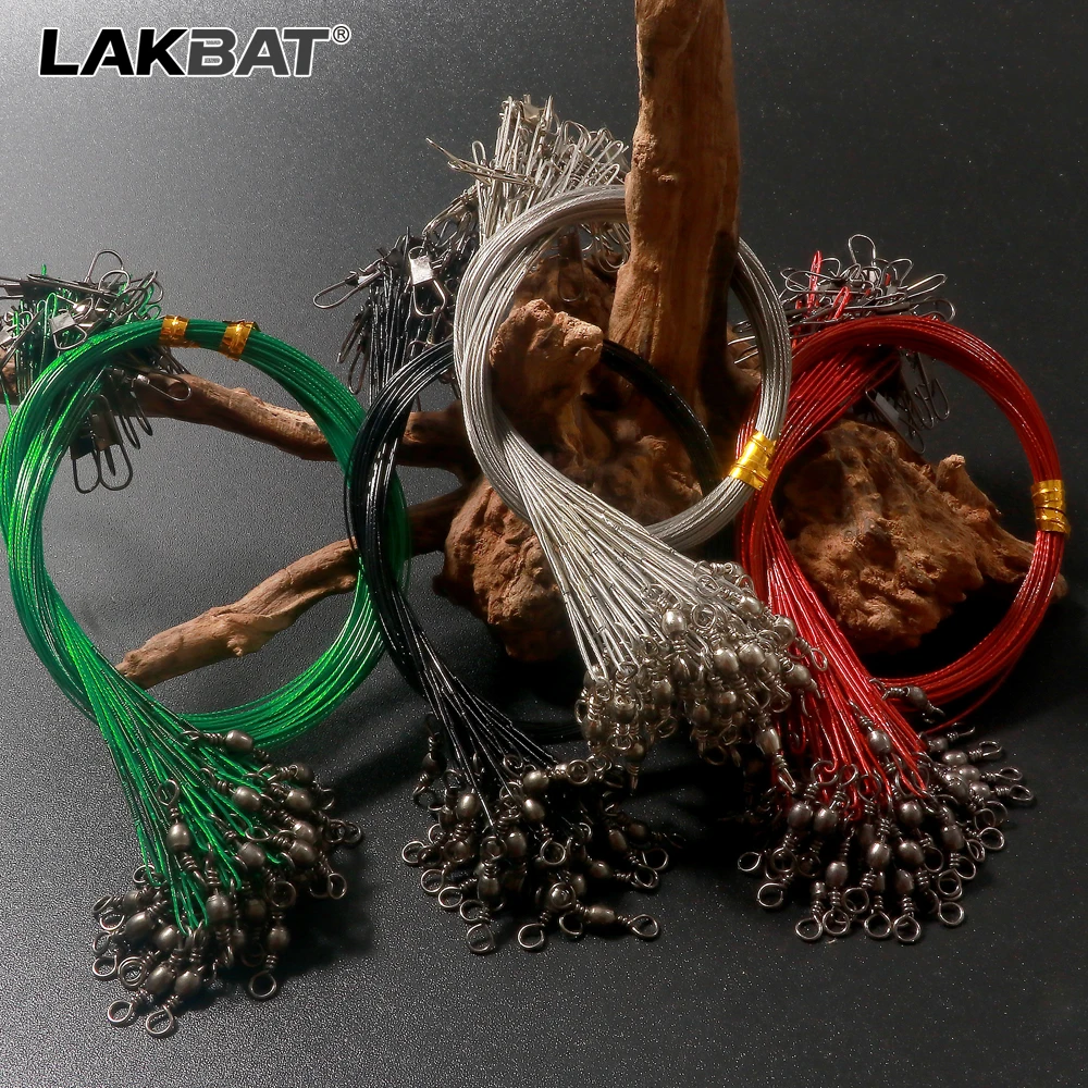 LAKBAT 20Pcs Steel Wire Leader Anti Bite Fishing Line Leash Swivel Snap Connector Pesca Sea Fishing Tackle Accessories Stainless gallery 4
