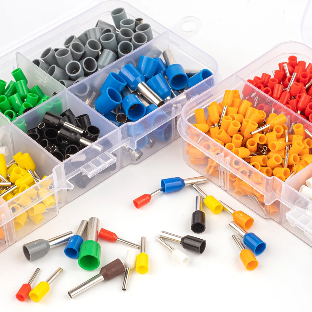 

1800/1930/2120PCS Boxed Cable Wire Connector VE Tubular Crimp Terminal Multiple styles Pre-Insulated Crimping Sleeve