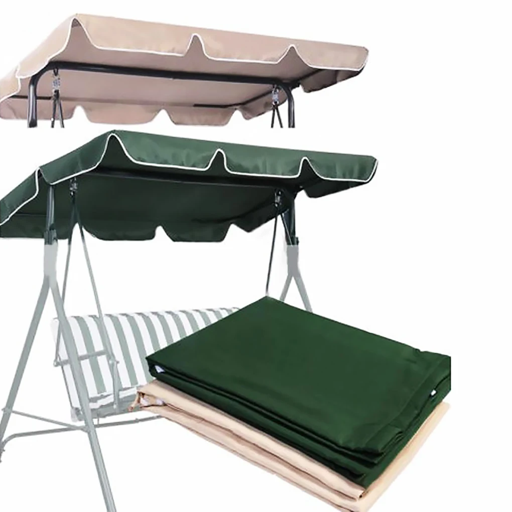 Polyester Swing Chair Canopy Folding Solid Color Sunproof PA Coating Replacing Sunshade Park Backyard Awnings Beige