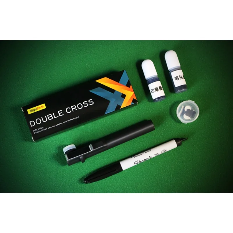 2026-new-arrivals-double-cross-trick-40-by-magic-smith-gimmicks-ink-transfer-magic-tricks-props-magician-street-magia-illusions