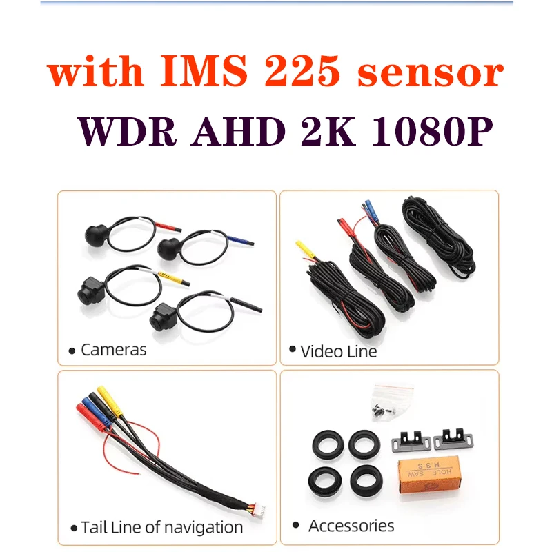 3D Car Camera WDR for IMS SN225 Chip Car 360 Panoramic Camera System HD 1080P 2K Bird View for Android Universal Car Radio