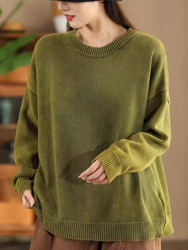 Max LuLu 2024 Fall Pullover Womens Fashion Loose Vintage Sweaters Ladies Casual Classic Luxury Oversized O Neck Knitted Jumpers