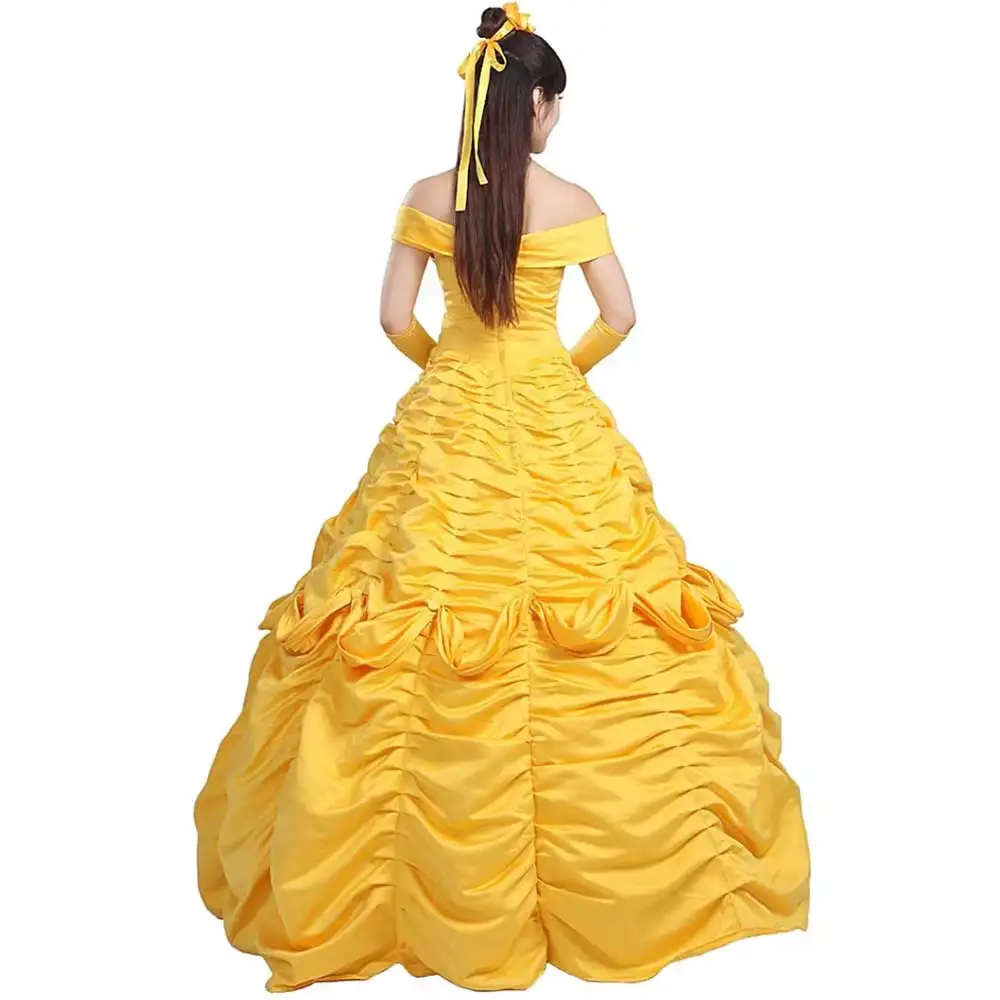 Adult  Belle Dress Women's Beauty And Beast Costume Cosplay Princess Party Dress Ball Gown Outfit view 3