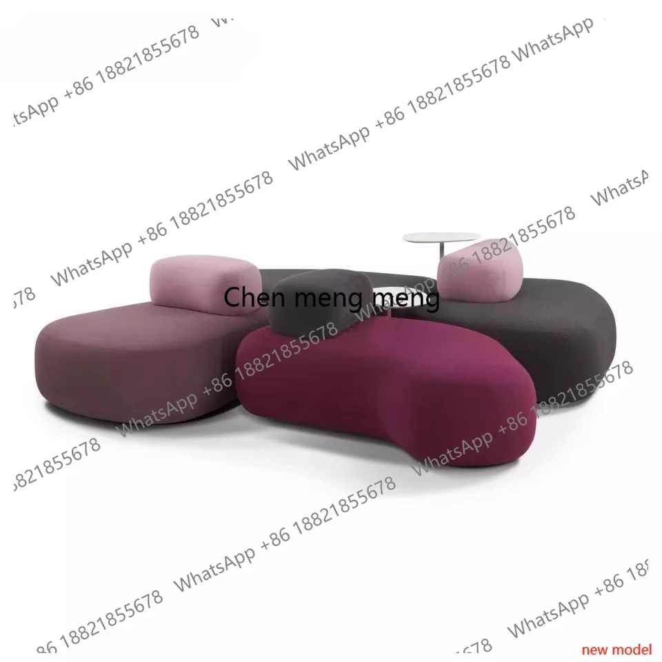 Modern Simple Irregular-shaped Coffee Table Combination Office Fabric Shopping Mall Lobby Rest Area Creative SofaDD182