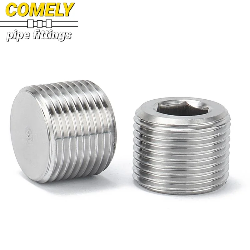 BSPT / BSPP / NPT Male Thread 304 Stainless Steel Hex Socket End Cap Inner Hexagon Plug Oil Water Pipe Fitting