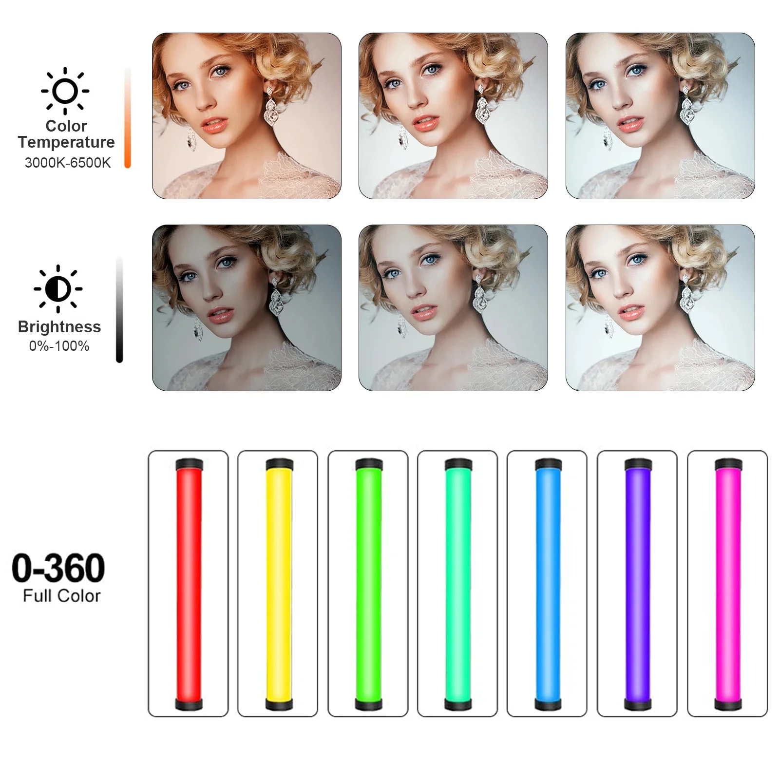 RGB Handheld Flash Speedlight Photography Lighting Led Video Light Stick Wand With Tripod Stand Party Colorful Fill Lamp