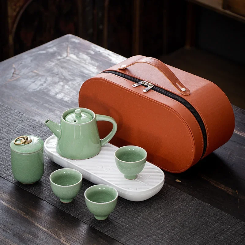 

Japanese Ceramic Tea Set Creative Portable Travel Outdoor Tea Making Tools Teapot Teacup Kung Fu Teaware Sets Accessories Gifts