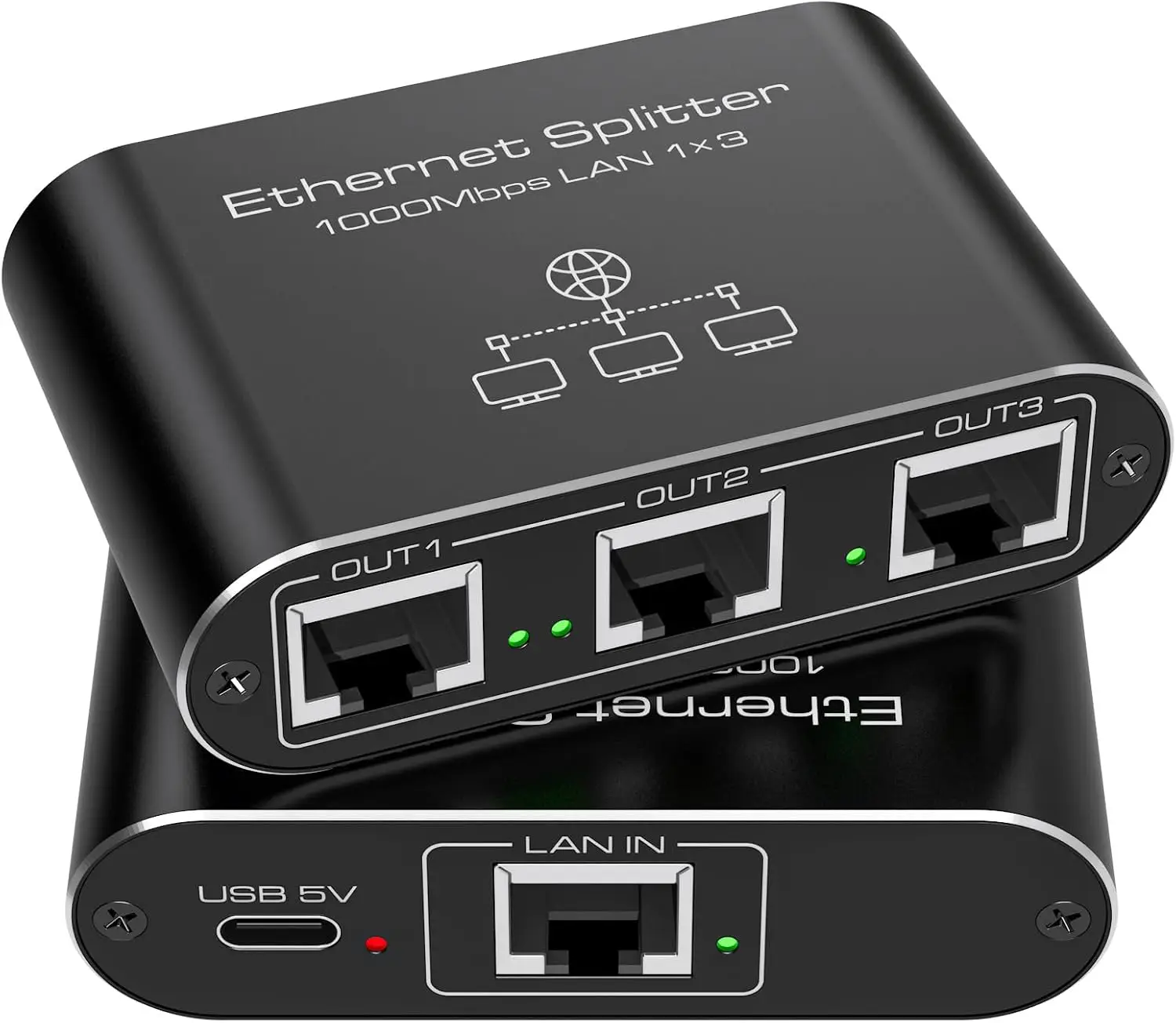 

5PCS 1 To 3 Gigabit Ethernet Splitter 1000Mbps High-Speed Hub For 3 Devices | Cat5/5e/6/7/8 Compatible