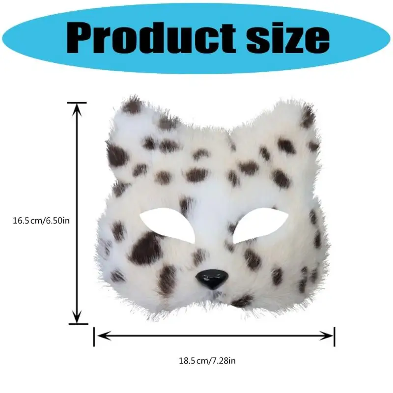 39BB Máscara media animal, máscara zorros, lobo, gatos peluche, máscara media disfraces fiesta y