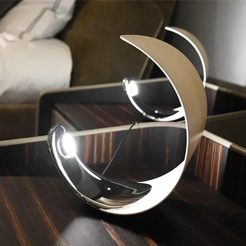LED Moon Table Lamp Light Luxury Bedroom Living Room Atmosphere Night Light Reading Table Lamp